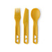 Sea to Summit Passage Cutlery Set, Arrowhead Yellow, top view of set 