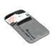 Sea to Summit RFID Neck Pouch shwon in the Highrise grey color option. Currency shown not included. 