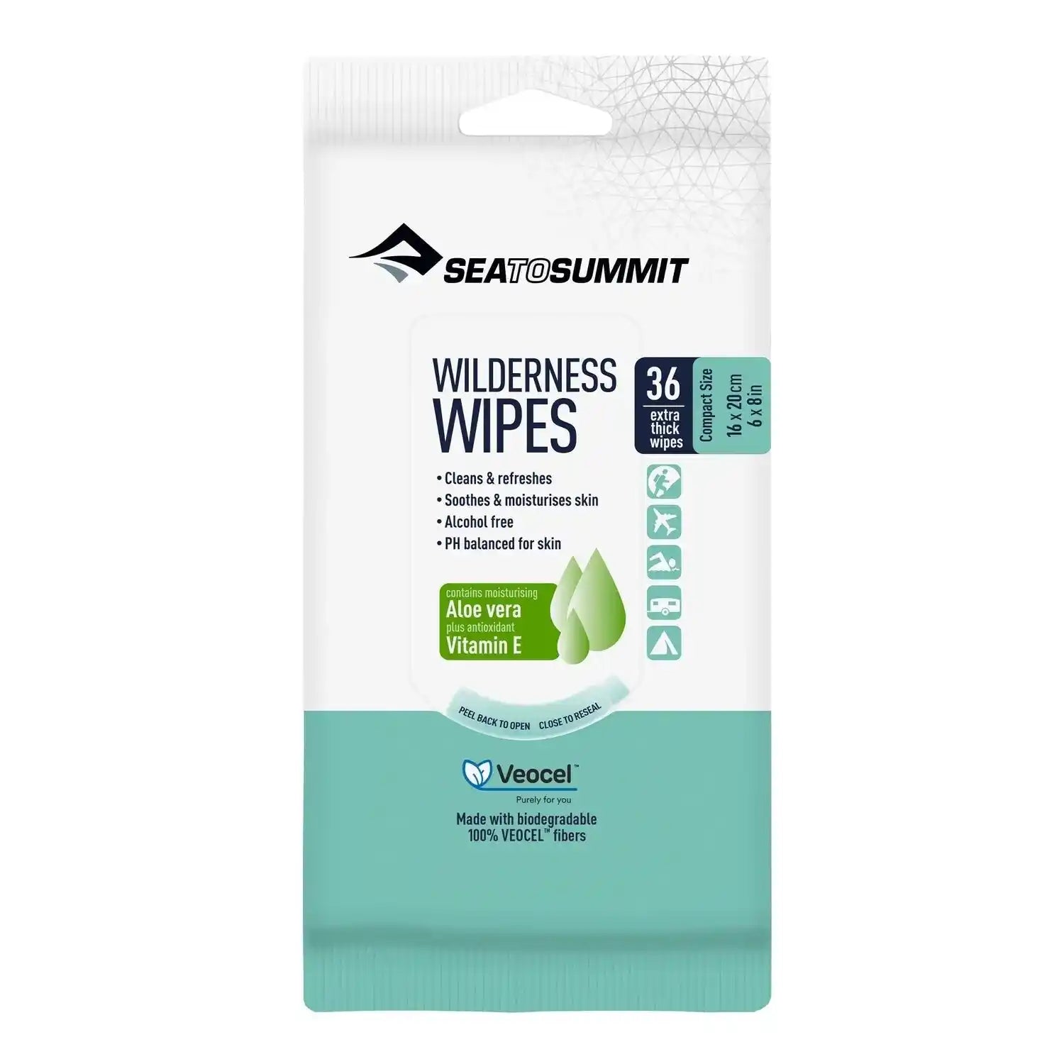 Sea to Summit Wilderness Wipes, front view 
