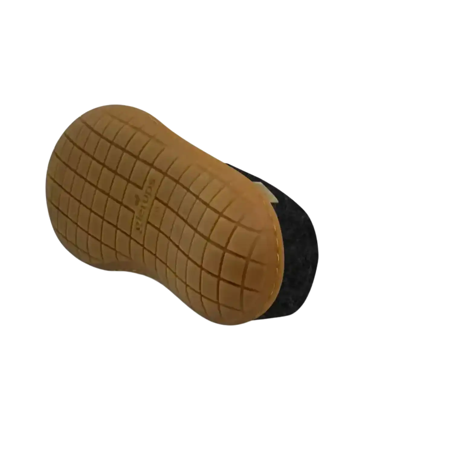 Glerups Slip-On with Natural Rubber Sole in Charcoal Honey, view of bottom of slipper