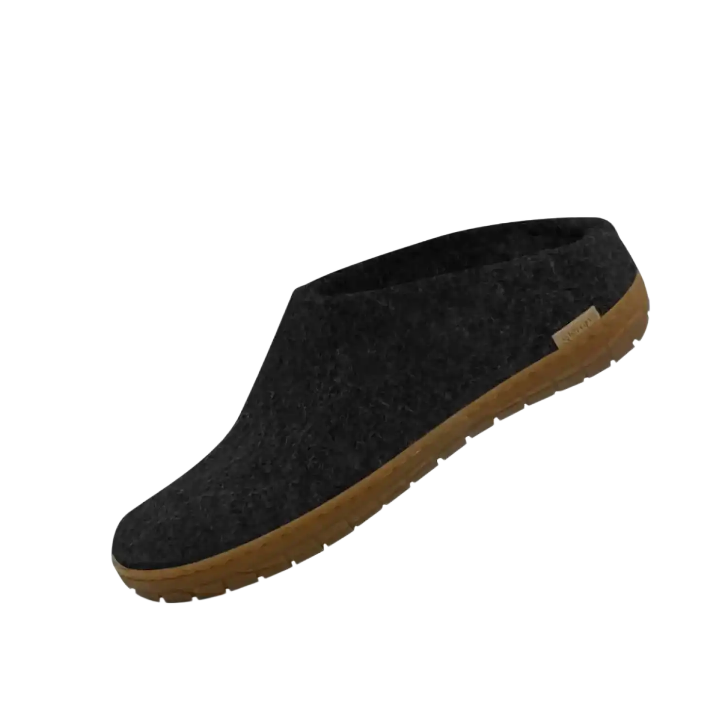 Glerups Slip-On with Natural Rubber Sole in Charcoal Honey, front and side view