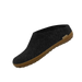 Glerups Slip-On with Natural Rubber Sole in Charcoal Honey, front and side view