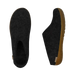 Glerups Slip-On with Natural Rubber Sole in Charcoal Honey, top and side view