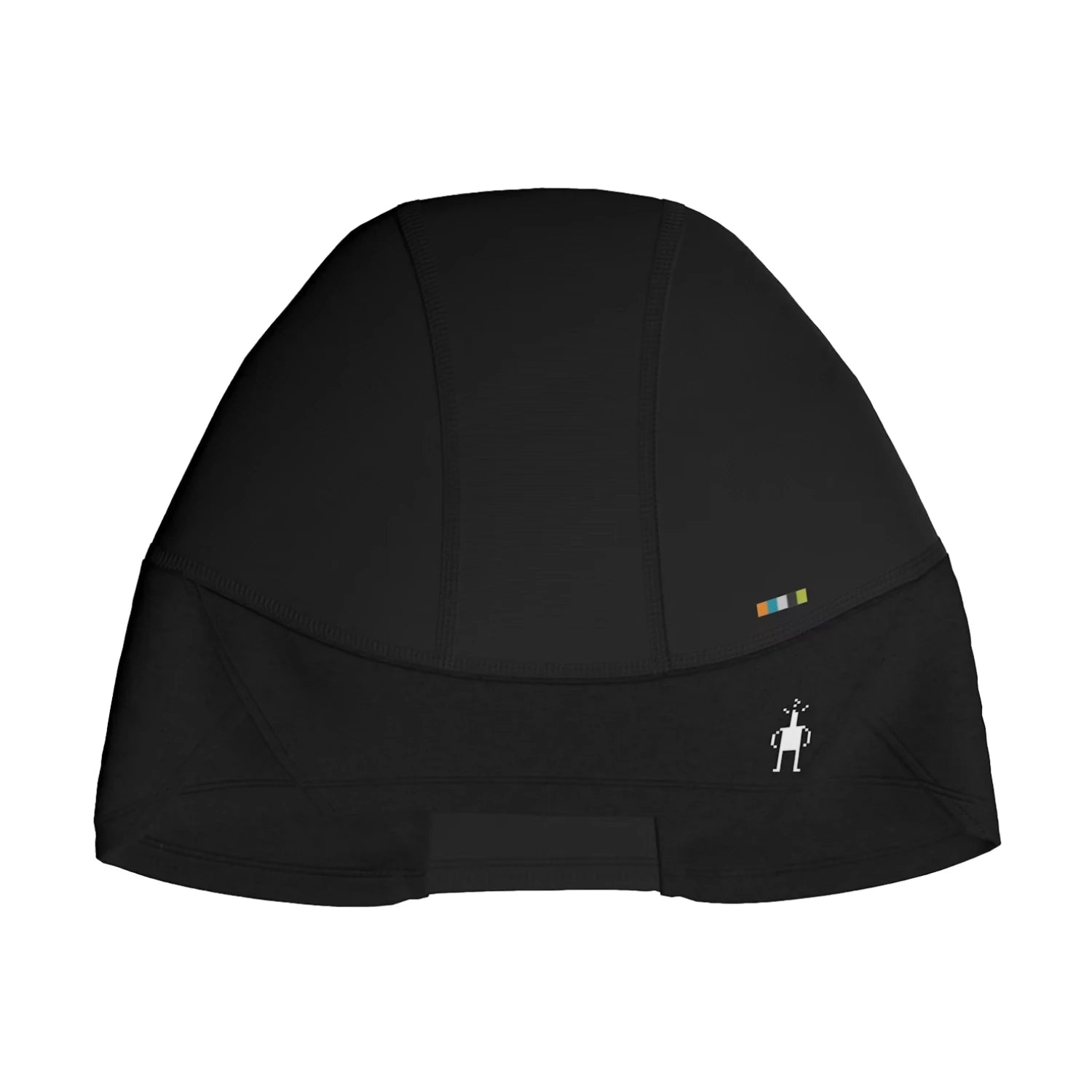 smartwool active fleece ponytail beanie in black front flat view