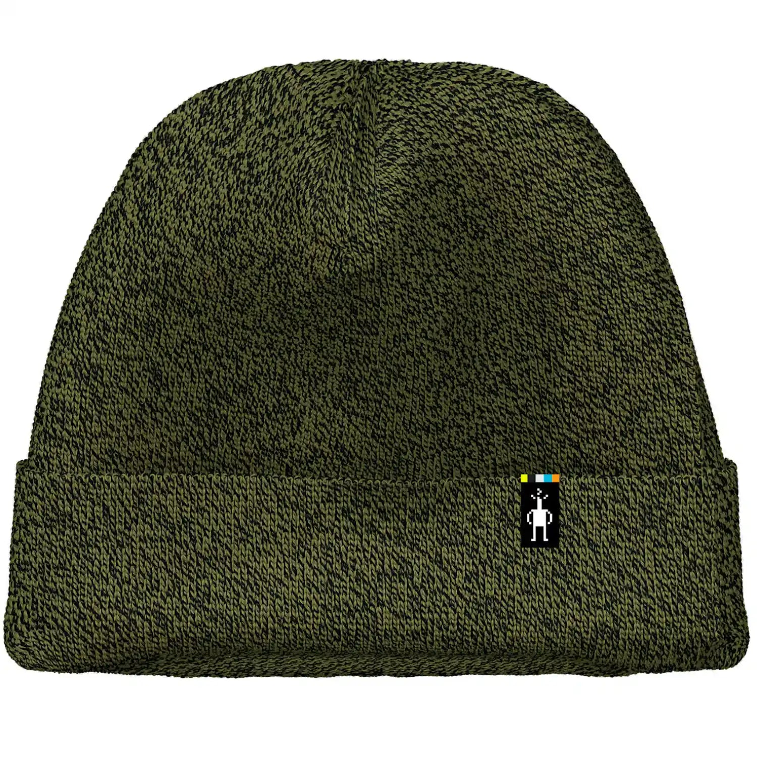 smartwool cozy cabin hat in winter moss front flat view