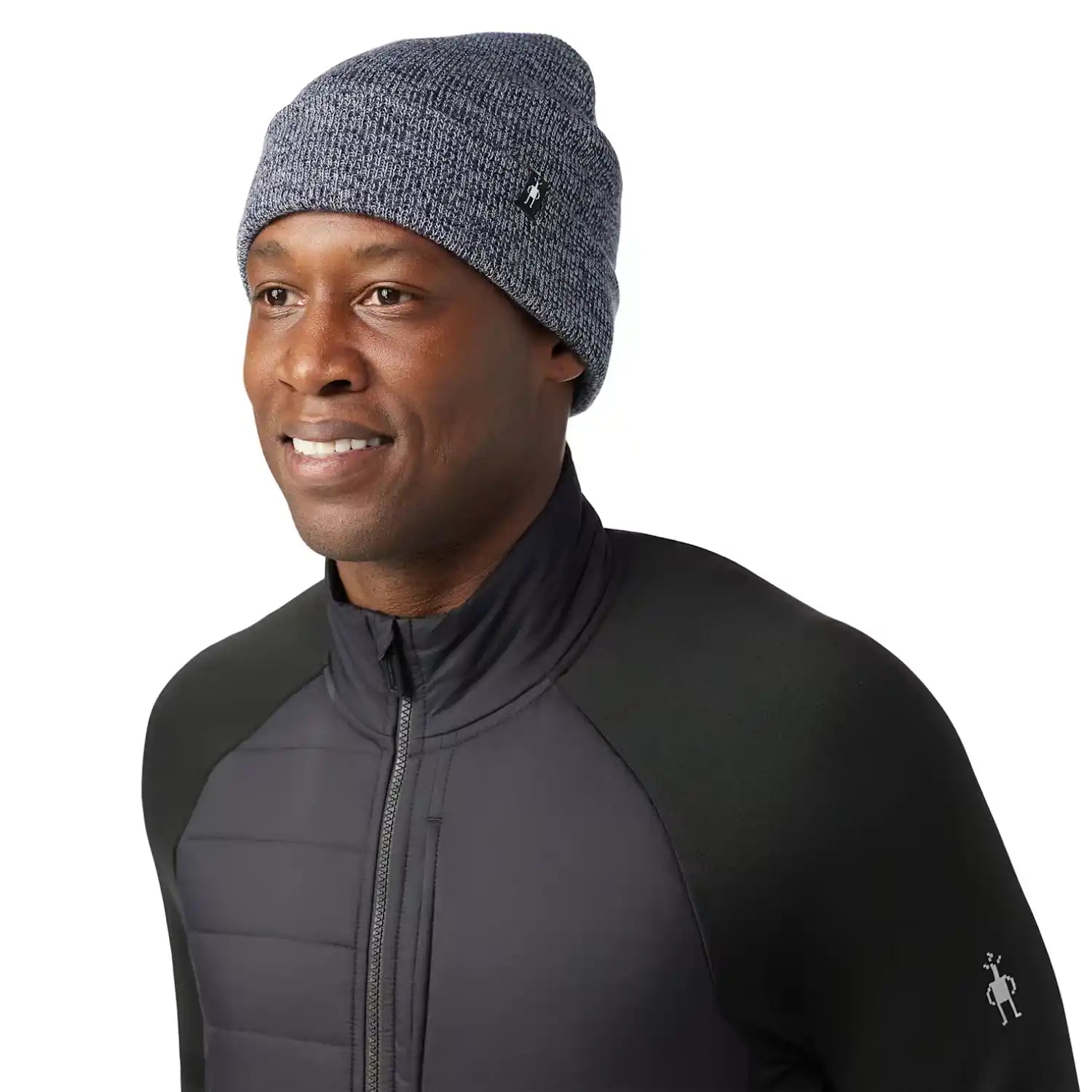 smartwool cozy cabin hat in deep navy front model view