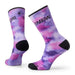 Smartwool Athletic Far Out Tie Dye Print Targeted Cushion Crew Socks Purple Iris Bottom and Side View