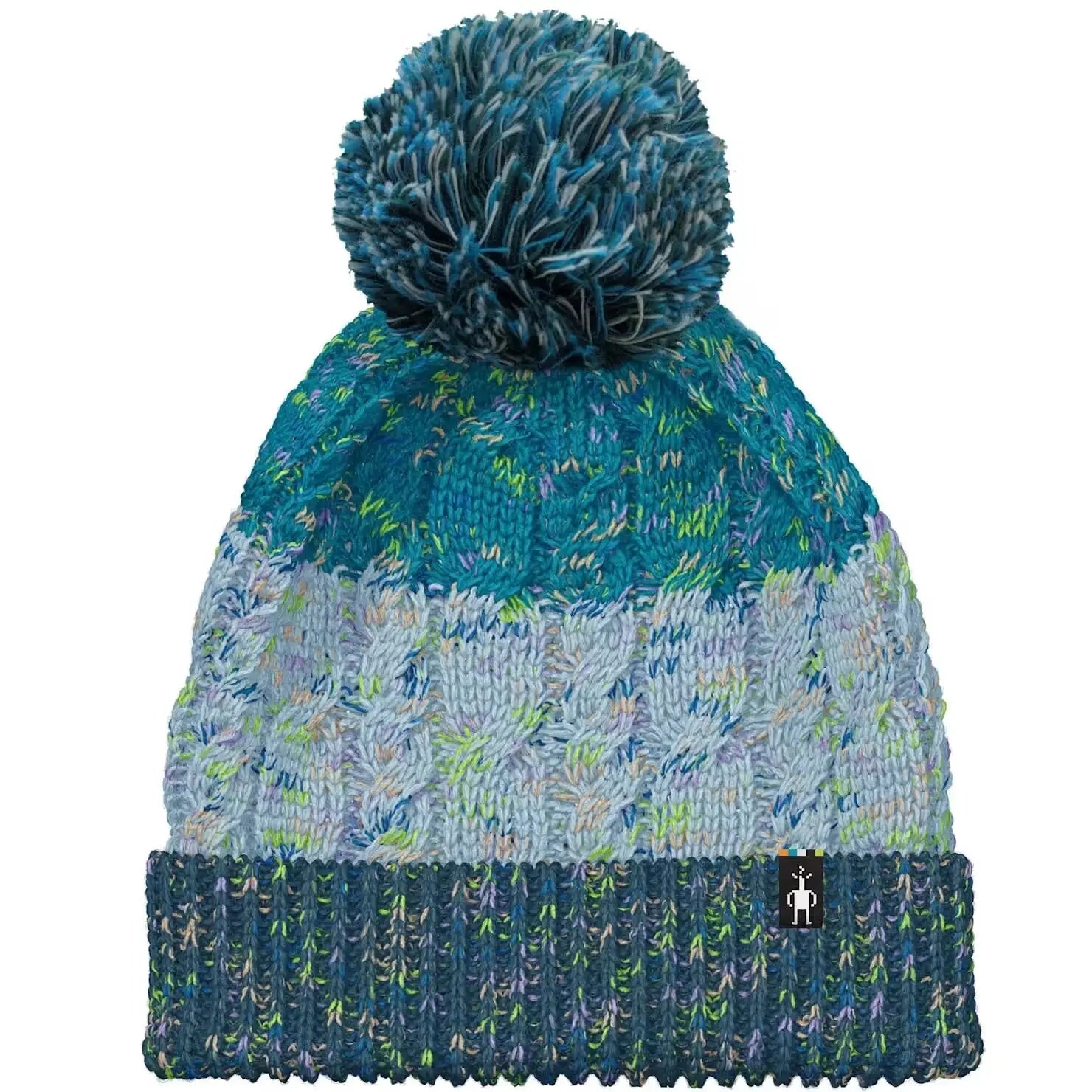 smartwool isto retro beanie in emerald green front flat view