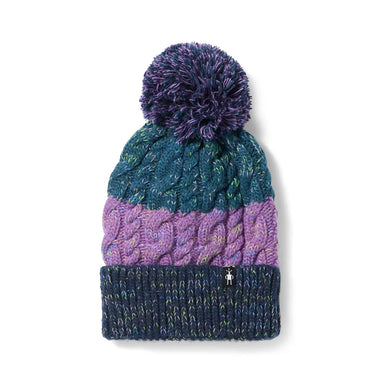 smartwool isto retro beanie in twilight blue front flat view