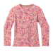 Smartwool Kid's Classic Thermal Merino Base Layer Crew in Festive Fuchsia Floral, front view flat