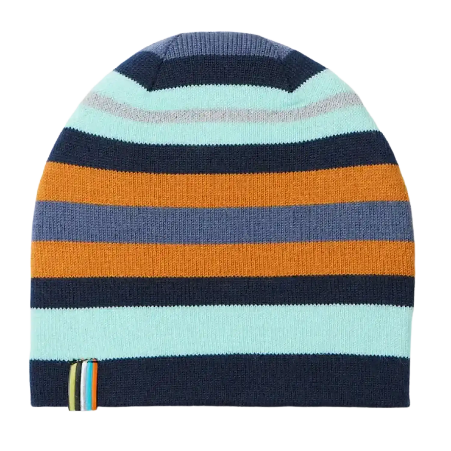 Smartwool Kid's Reversible Art Beanie in Pacific Blue, inside view flat