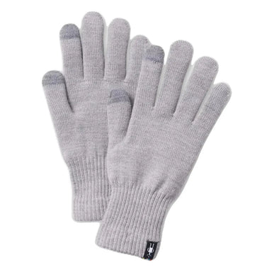 Smartwool Liner Glove, Light Grey Heather, front and back view 