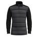 smartwool mens classic thermal merino baselayer 1/4 zip in black color shift front flat view