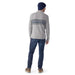 Smartwool Men's Heavy Henley Sweater shown in the Light Grey Heather color option. Back view. 