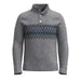 Smartwool Men's Heavy Henley Sweater shown in the Light Grey Heather color option. Flat front view. 