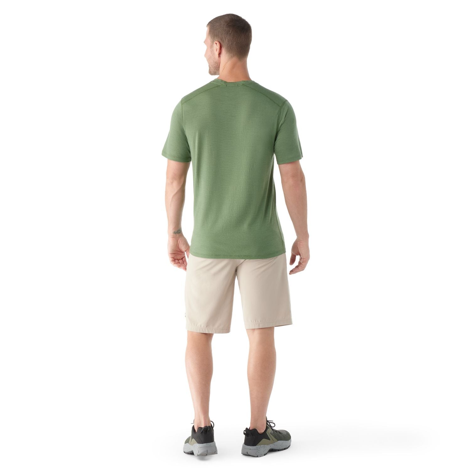 Smartwool Men's Merino Short Sleeve Tee Fern Green Model Back