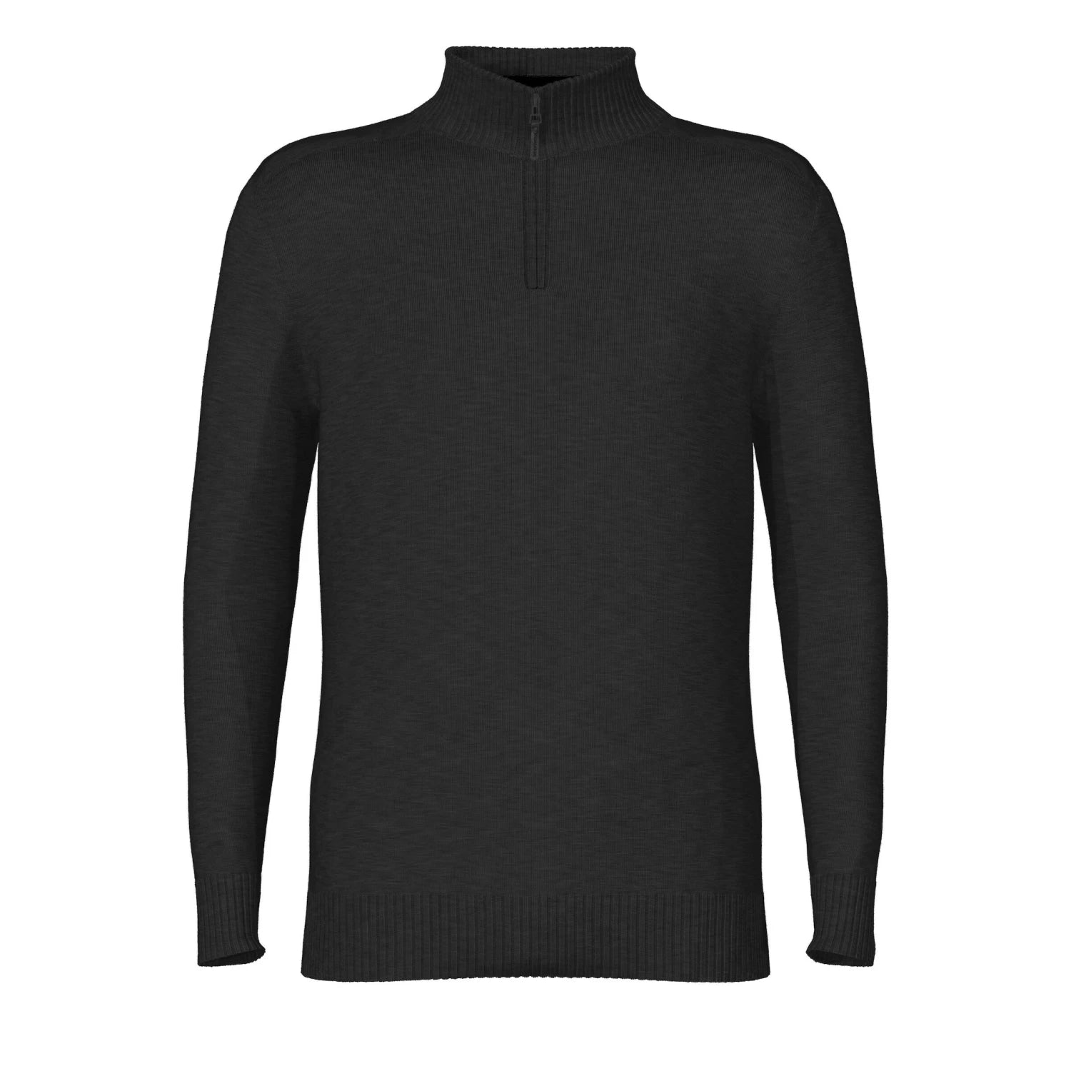 Smartwool M's Sparwood 1/2 Zip Sweater, Charcoal Heather, front view flat 