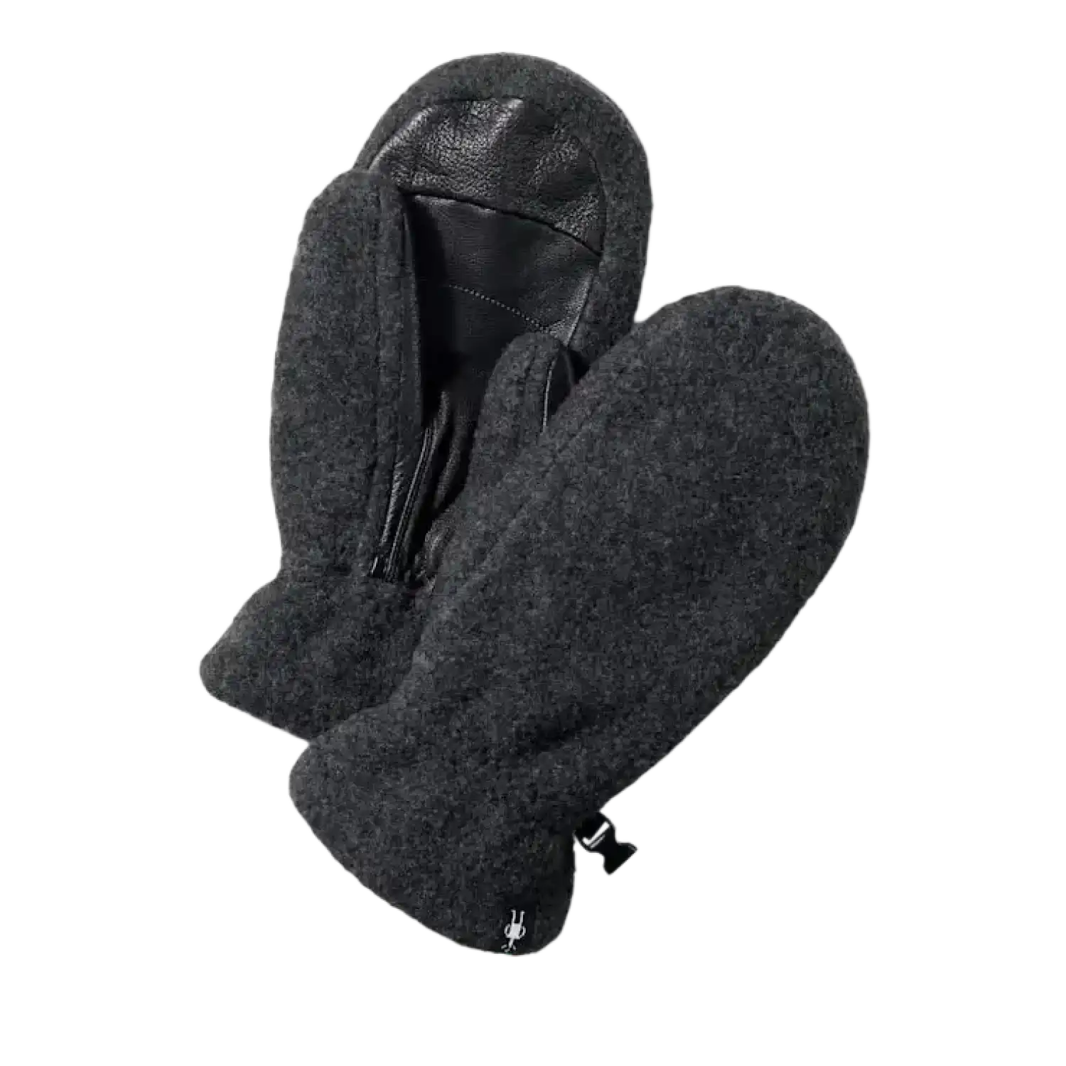 Smartwool Second Cut™ Fleece Mitten in Charcoal, front and back view flat