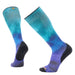 smartwool ski compression print over the calf socks in black front flat view