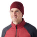 smartwool thermal merino reversible cuffed beanie in currant heather front model view