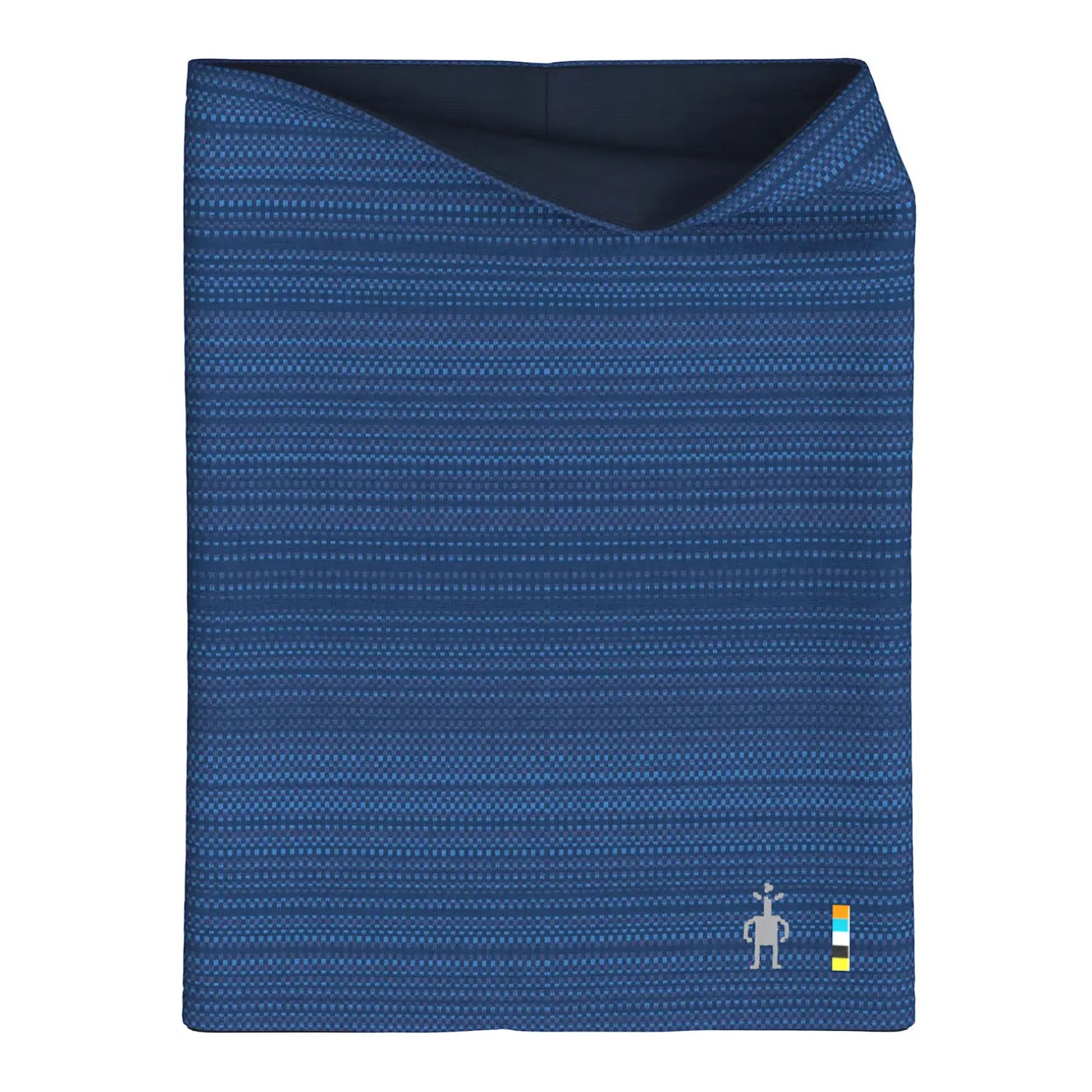 smartwool thermal merino reversible neck gaiter in deep navy color shift front flat view