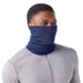 smartwool thermal merino reversible neck gaiter in deep navy color shift front up reversed model view