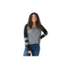 Smartwool Women's Edgewood V-Neck Sweater Black Natural Marl Model Front View