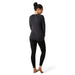 Smartwool Women's Classic Thermal Merino Base Layer Crew Charcoal Heather Model Back View