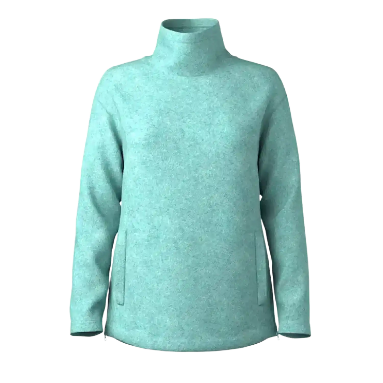 Smartwool Women's Second Cut™ Fleece Pullover in Pacific Blue, front view flat