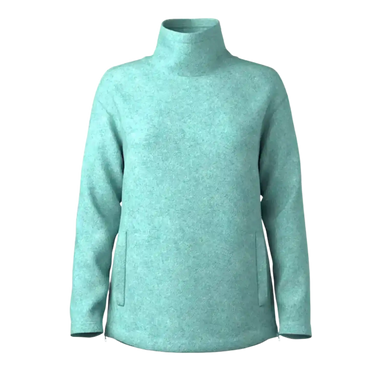 Smartwool Women's Second Cut™ Fleece Pullover in Pacific Blue, front view flat