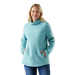 Smartwool Women's Second Cut™ Fleece Pullover in Pacific Blue, front view on model 