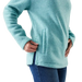 Smartwool Women's Second Cut™ Fleece Pullover in Pacific Blue, side view on model