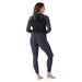 Smartwool Women's Classic Thermal Merino Base Layer Bottom Charcoal Heather Model Back View