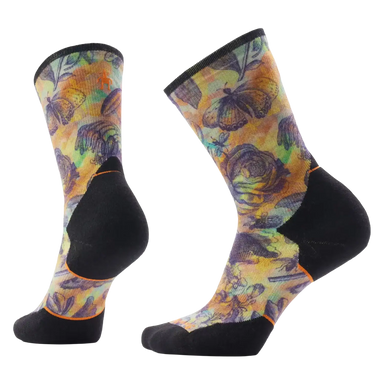 Smartwool Women's Trail Run Targeted Cushion Floral Party Print Crew Socks in Multi Color, pair