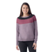 smartwool womens edgewood colorblock crew sweater in chalk violet heather front model view