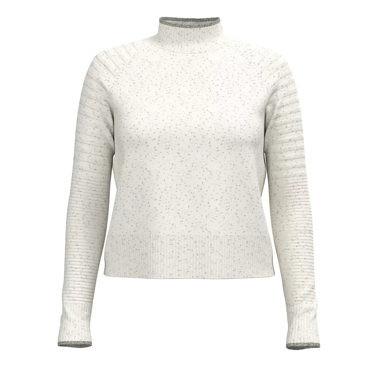 smartwool womens edgewood mock neck sweater in natural donegal front flat view