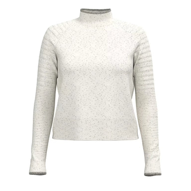 smartwool womens edgewood mock neck sweater in natural donegal front flat view