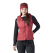 Smartwool Women's Smartloft Vest in currant, on model front