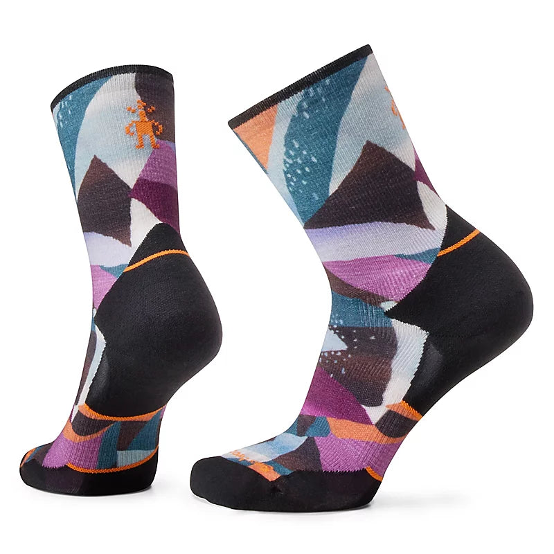 Smartwool Women's Trail Run Mosaic Pieces Print Crew Socks Black