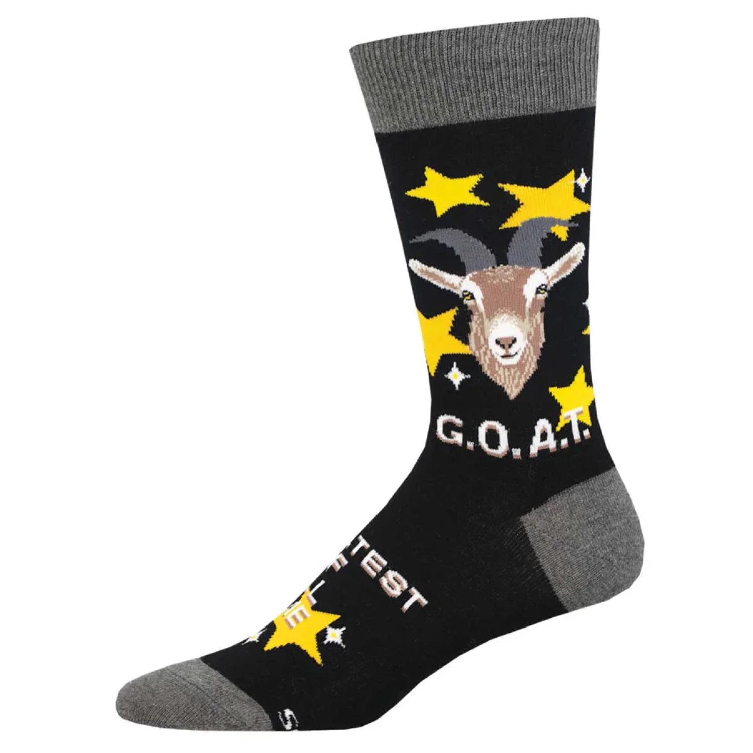 Socksmith Cotton Crew Socks in black/goat