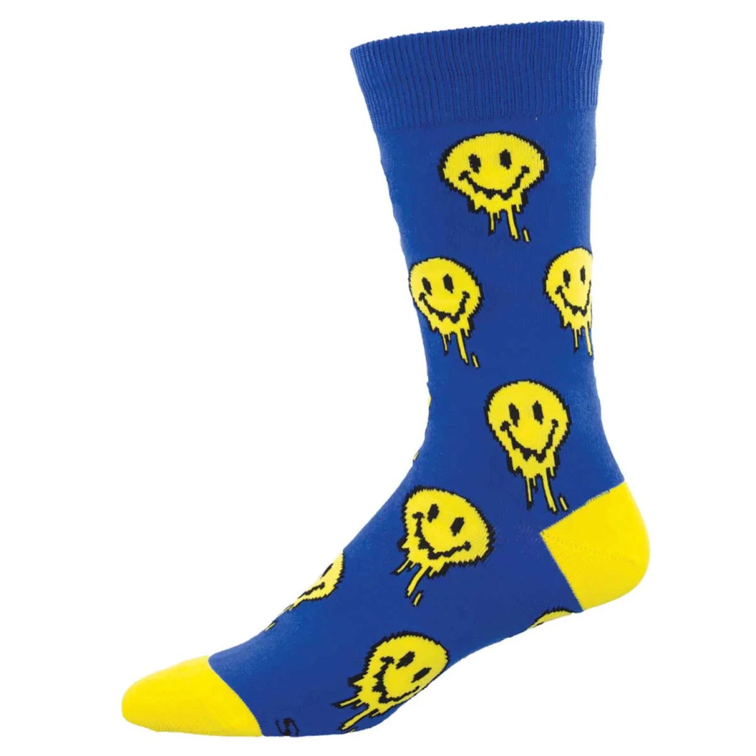 Socksmith Cotton Crew Socks in blue/melting smiles