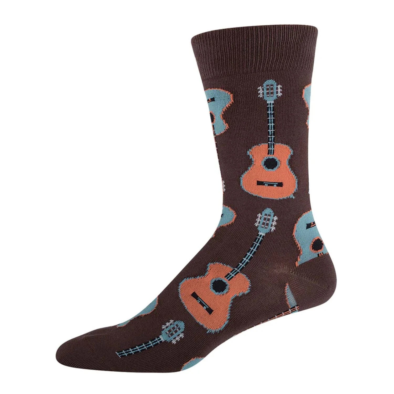 Socksmith Cotton Crew Socks in brown/guitars