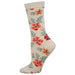 Socksmith Cotton Crew Socks in ivory/wildflowers