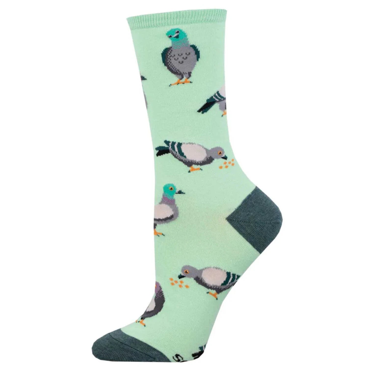 Socksmith Cotton Crew Socks in mint/pigeon