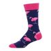 Socksmith Cotton Crew Socks in navy/flamingo