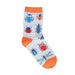 Socksmith Kid's Cotton Crew Sock in blue heather buggin out