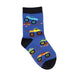 Socksmith Kid's Cotton Crew Sock in blue monster trucks