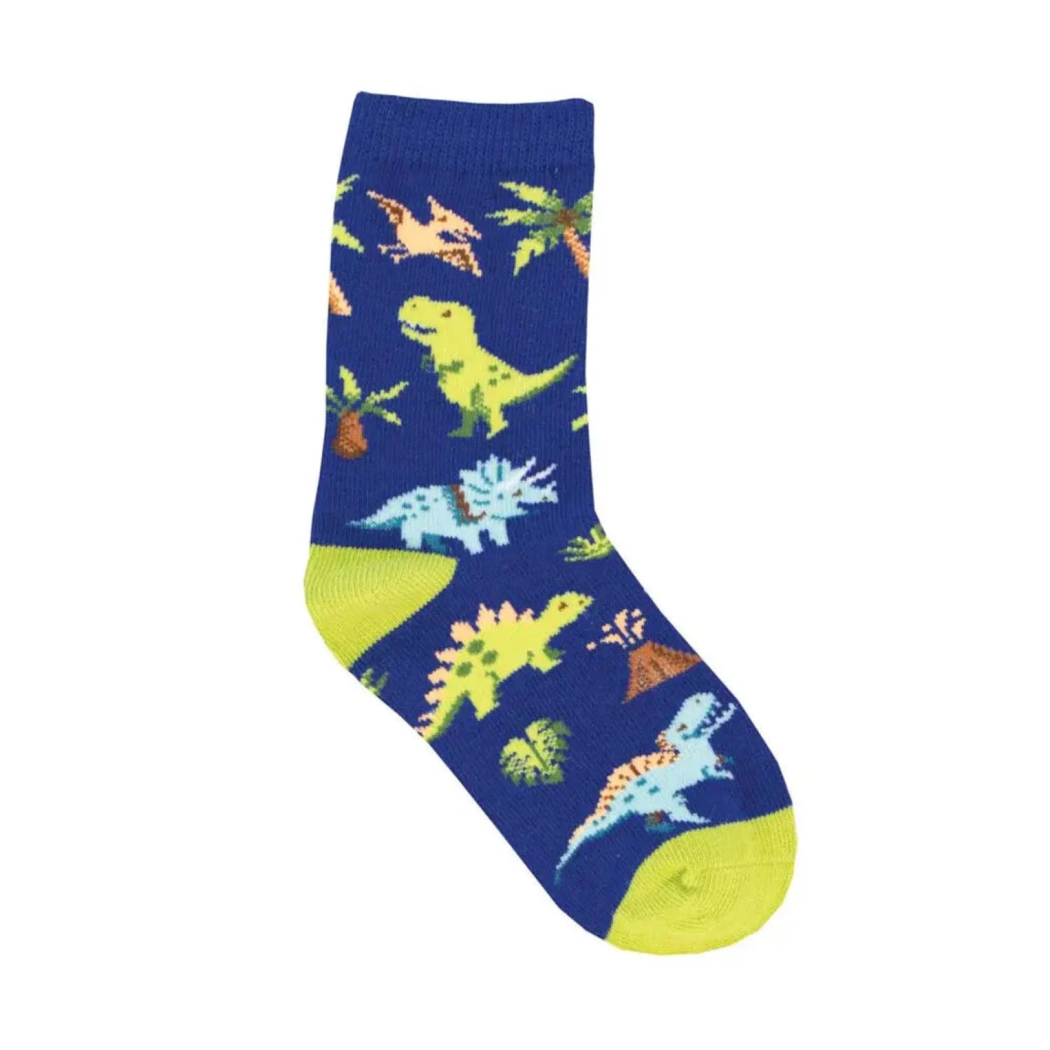 Socksmith Kid's Cotton Crew Sock in navy nervous rex