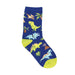 Socksmith Kid's Cotton Crew Sock in navy nervous rex