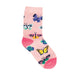 Socksmith Kid's Cotton Crew Sock in pink butterfly migration